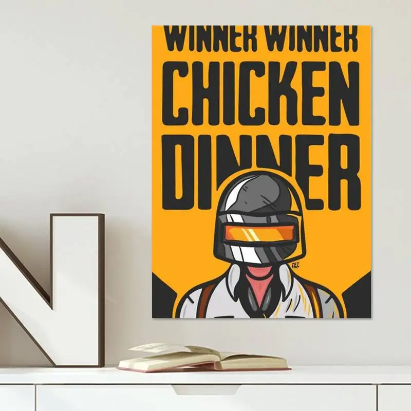 Игра PUBG Постер бумажный Дом Спальня Бар Кофе Наклейка для стены Картина Винтажный Декор Постер на выживание парня-шлема девушки на земле.