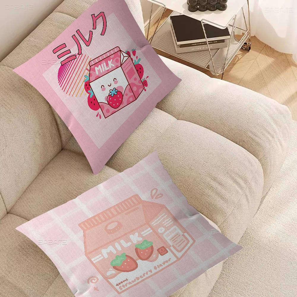 Милый банановый молочный клубничный напиток офисная подушка наволочка