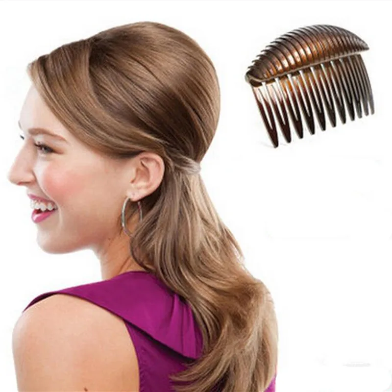 

1pc Women Hair Clip Hair Puff Paste Heightening Princess Hairstyle Device Hair Ponytail Combs Styling Tool Solid Color Headwear