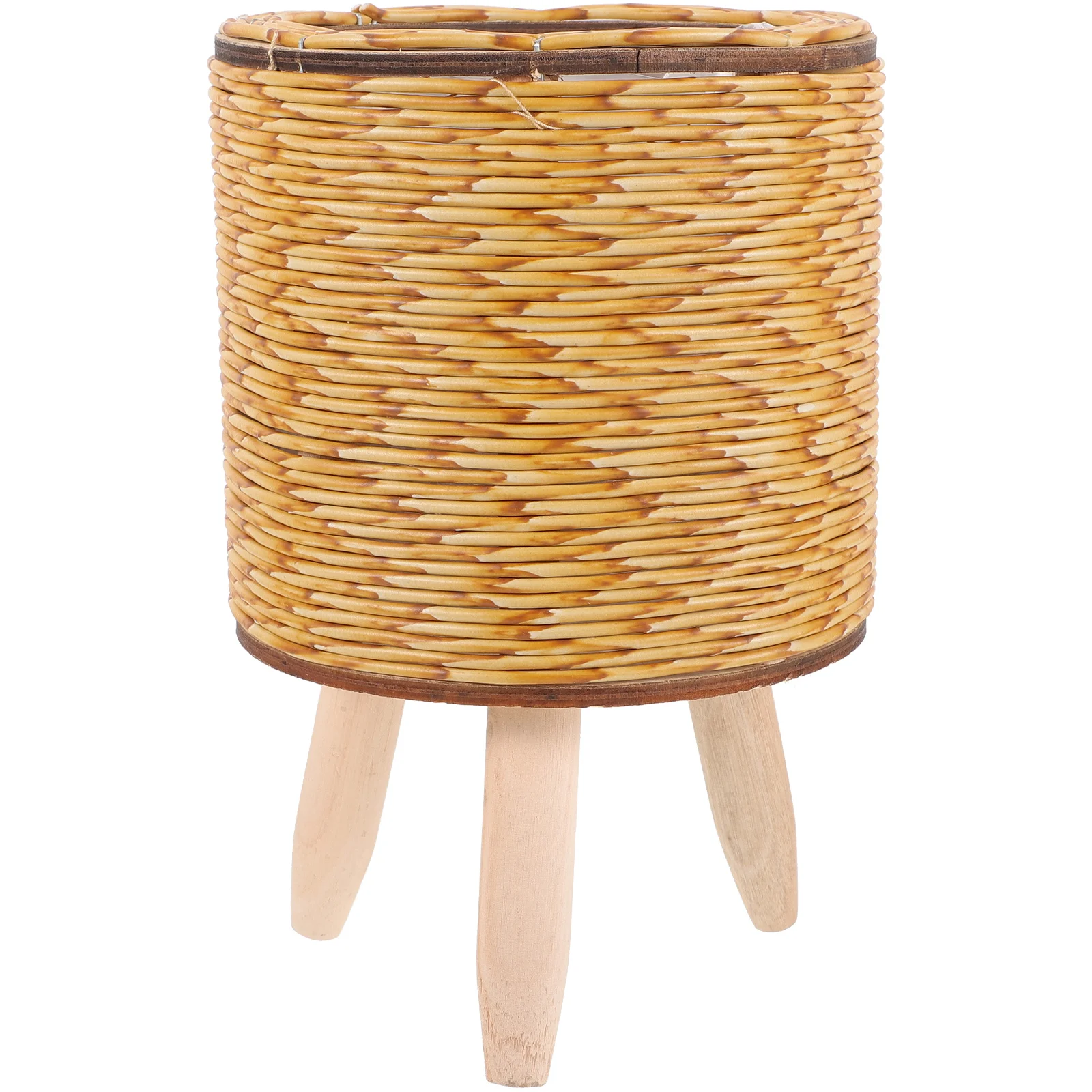 

Rattan Planter Basket Rattan Woven Flower Pot Stand Creative Woven Potted Stand Standing flowerbed