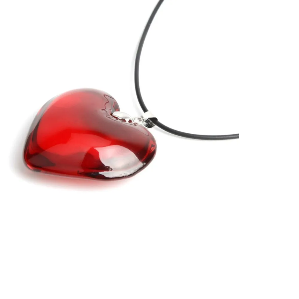 43mm Love Heart Glass Crystal Bead Lover Girl Gift Red Pendant Necklaces necklace women collier femme lancuszki Choker bijoux - купить по