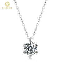 gaiazone new classic s925 round cut 1ct d color vvs1 real moissanite pendant necklaces for women wedding fine jewelry wholesale
