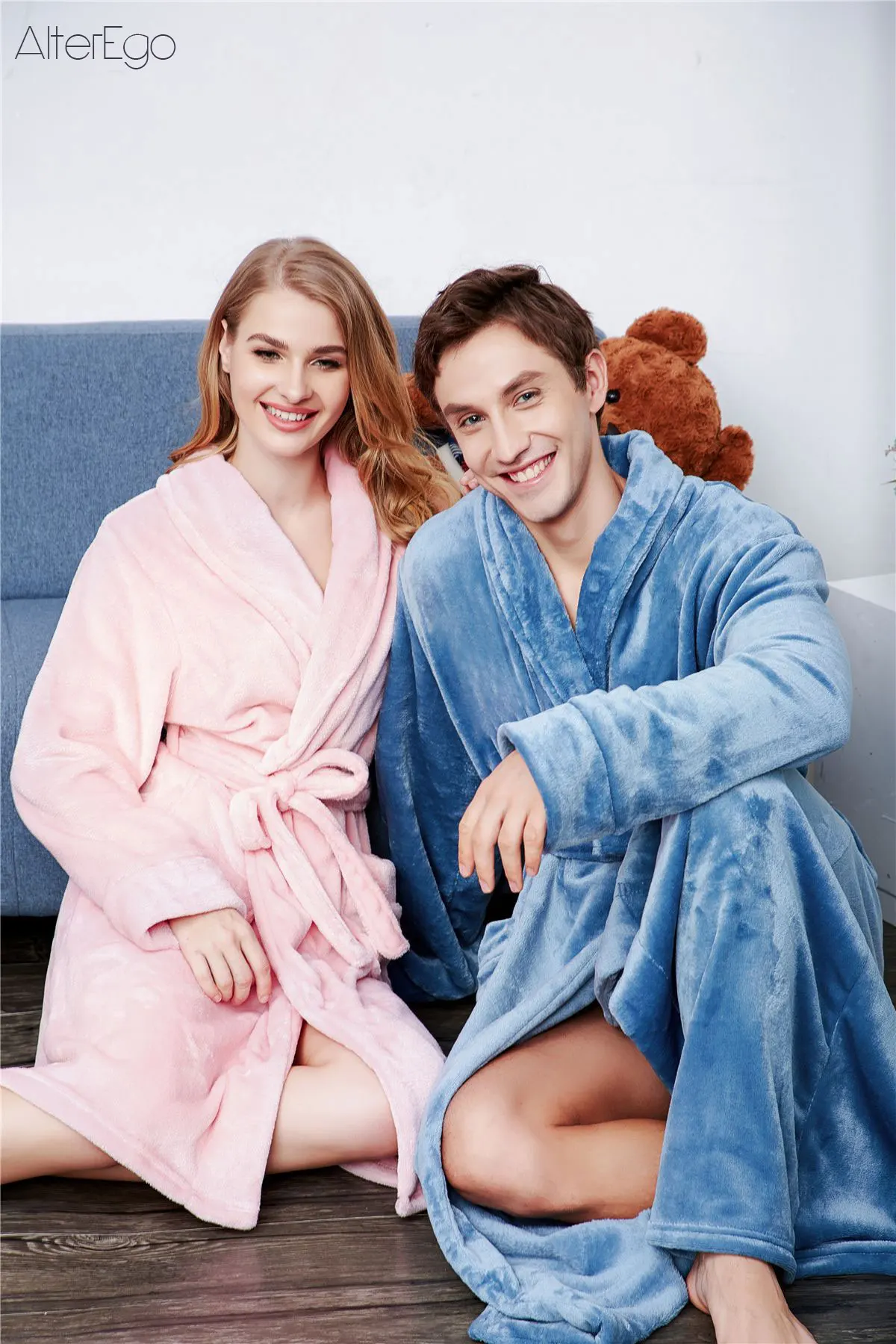 Winter Thickened Robe Unisex Flannel Bathrobe Men Women Solid Housecoats for Home Shawl Collar Nightgown 2022 Warm Dressing Gown
