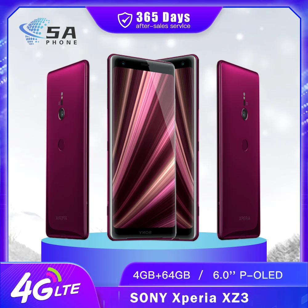 Оригинальный Смартфон Sony Xperia XZ3 SO-01L H8416 H9493 4G мобильный телефон 4/6 ГБ + 64 19 Мп 13 МП 6 0