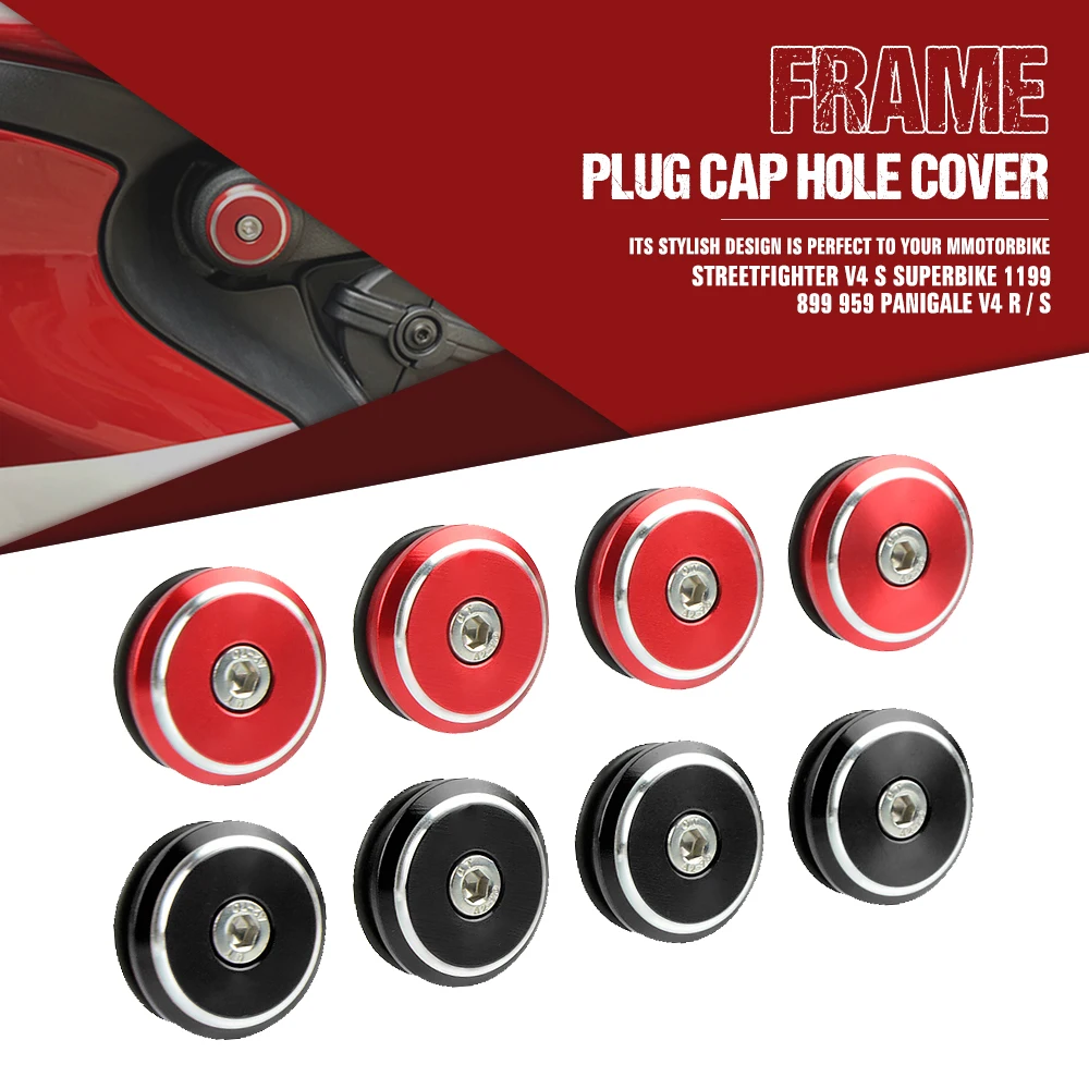 

For Ducati Panigale 899 959 1199 1199S 1299 1299S V4 S Panigale Motorcycle CNC Aluminum Frame Hole Caps Cover Fairing Guard