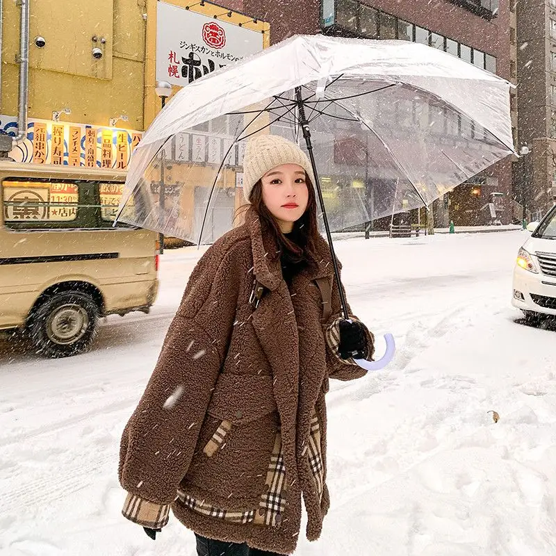 Womens Winter Clothing Jackets Lamb Wool Coat Super Hot Coats New Loose Thickened Woolen Overcoat