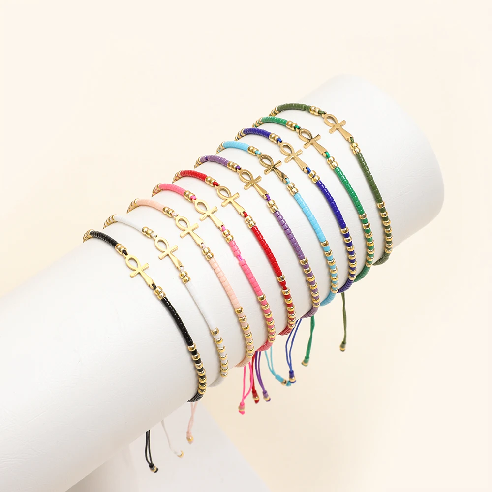 ZMZY браслет из нержавеющей стали в стиле древнего египетского Анкх египетский