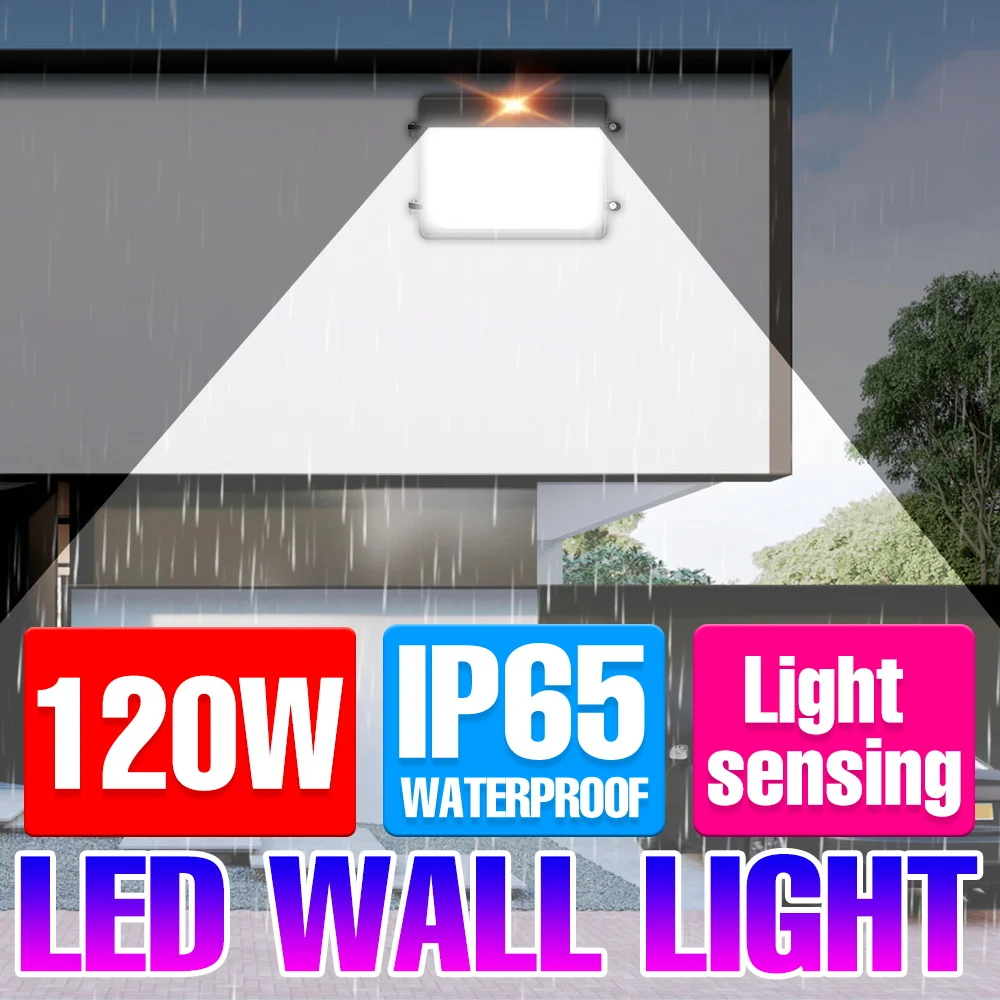 LED Outdoor Wall Lamp 220V Garden Lights IP65 Waterproof LED Spotlight 110V Floodlight 60W 80W 100W 120W For External Lighting