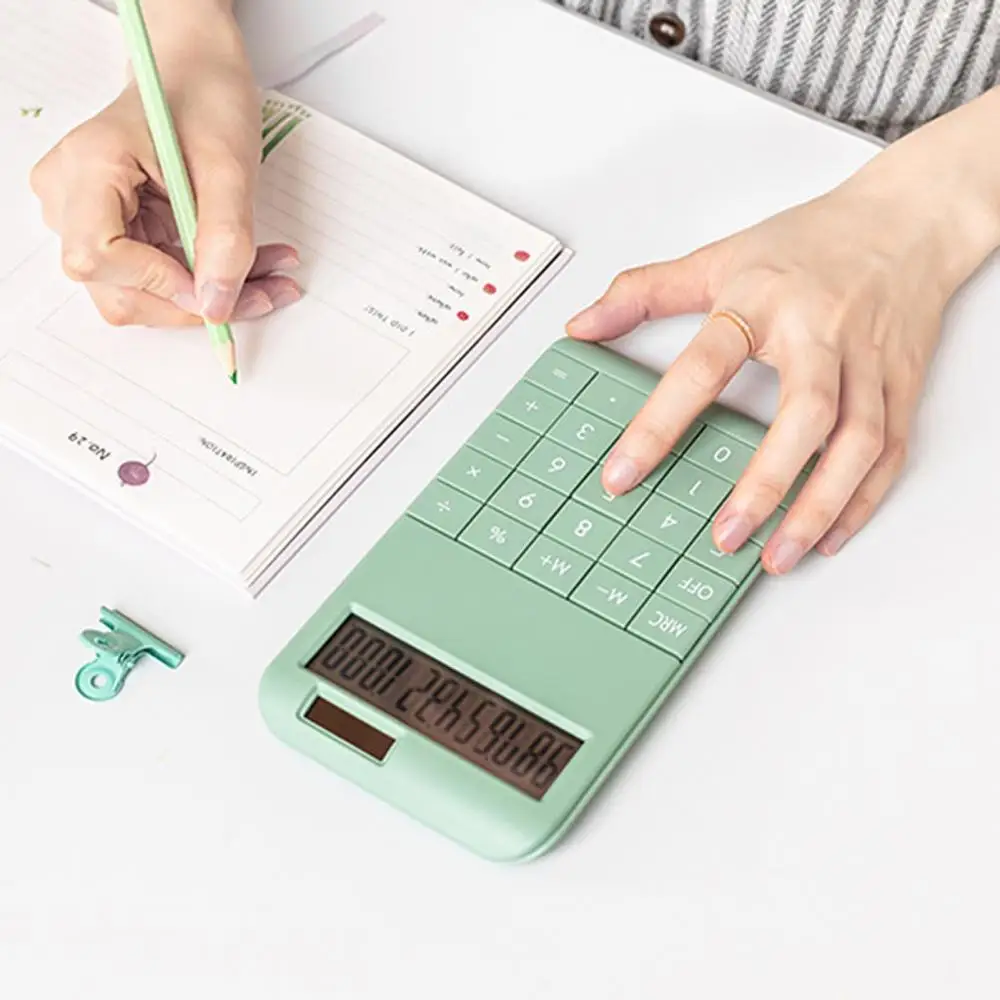 

Calculator Electronic Calculator Solid Solar Powered 12 Digits Color Calculators Economical School Student Calculating Tool
