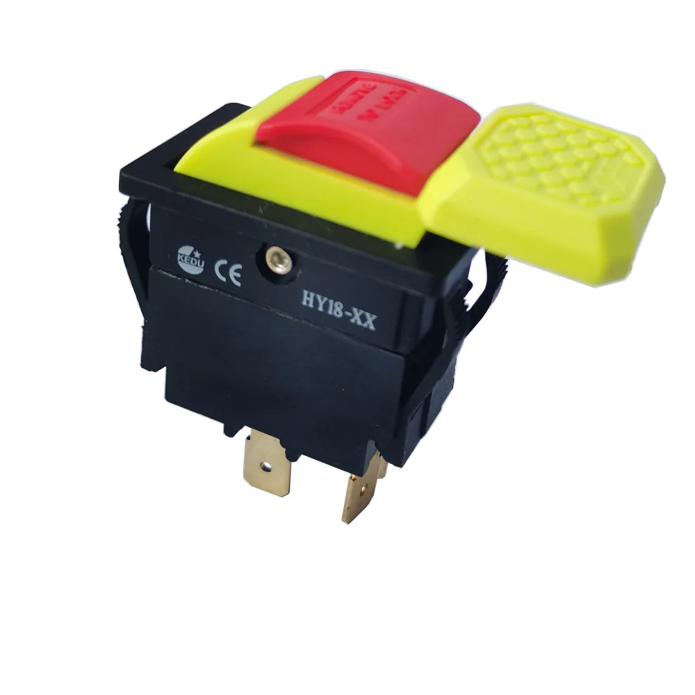 HY18-XX KEDU 20A 125/250V деревянные механические кнопочные переключатели для электроинструментов с замком