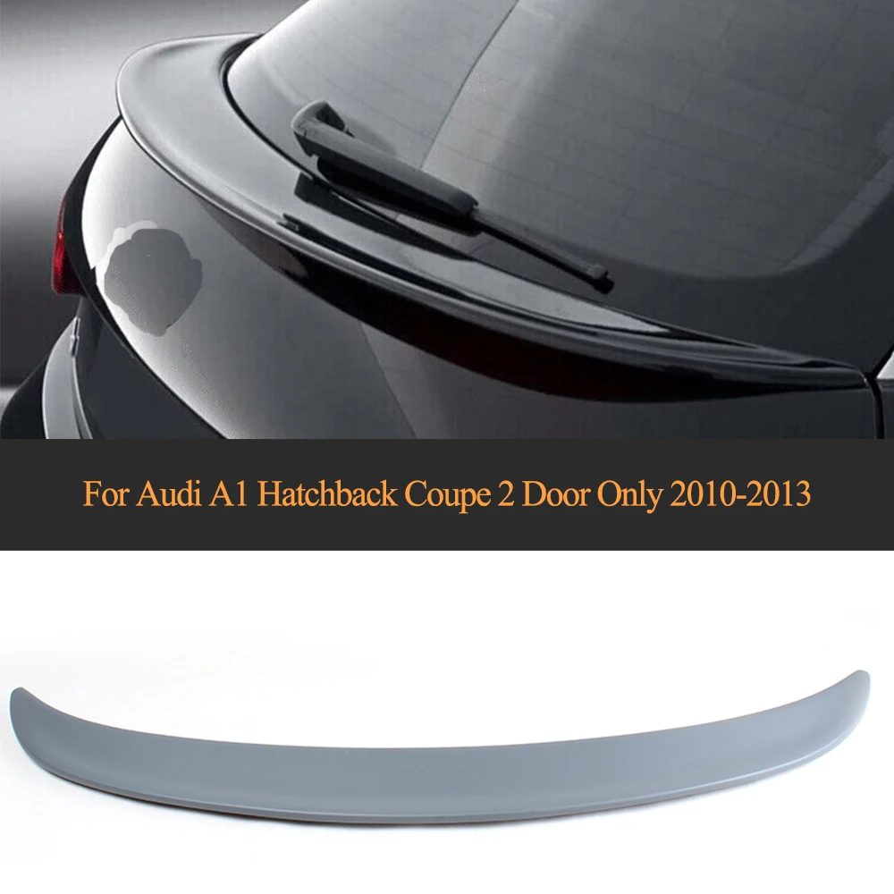 

Grey PU Rear Trunk Spoiler Boot Mid Lip Wing Spoiler For Audi A1 Hatchback Coupe 2 Door Only 2010 - 2013