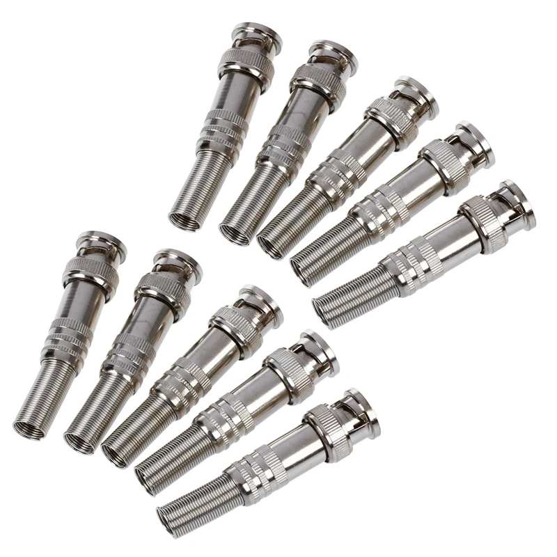 

10Pcs Solder Less Twist Spring BNC Connector Jack For Coaxial RG59 CCTV Camera