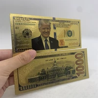 wholesale us 1000100005000 24k gold foil banknote 2024 donald trump collectiboles golden card for supporter collection gift