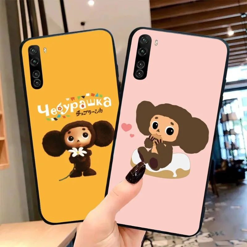 

Чехол с рисунком Чебурашки для OPPO Find X5 X3 X2 A93 Reno 8 7 Pro A74 A72 A53, черный мягкий чехол
