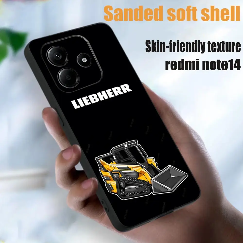 Фото Популярный чехол для телефона L-Liebherr Excavator LOOG для Xiaomi Redmi Note17 15 14 13 Pro Plus S 5G 14C A3, мягкий черный чехол. №3