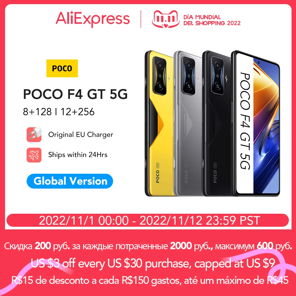 Ceny POCO F4 GT Globalna Wersja 5G Smartphone | 12GB 256GB 8GB 128GB | Snapdragon 8 Gen 1 | 120W HyperCharge | 120Hz AMOLED | NFC