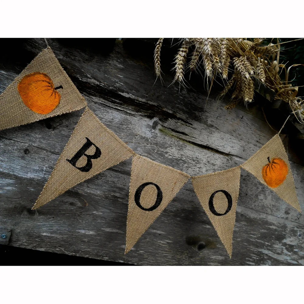

1 компл. BOO Хэллоуин тыква мешковина баннер декор поставки дома осень Хэллоуин вечерние овсянка настенное крепление настенные аксессуары для спальни