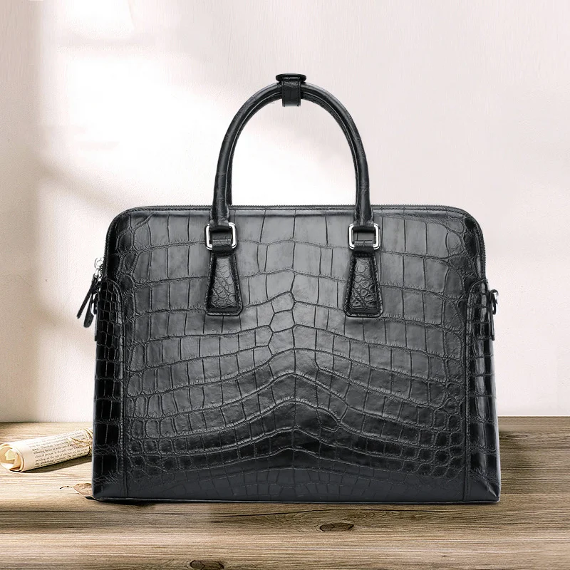 Men's Business Handbag Genuine Leather File Laptop Wear-resistant Fashion Versatile Computer Bag Luxury Designer Mens Office