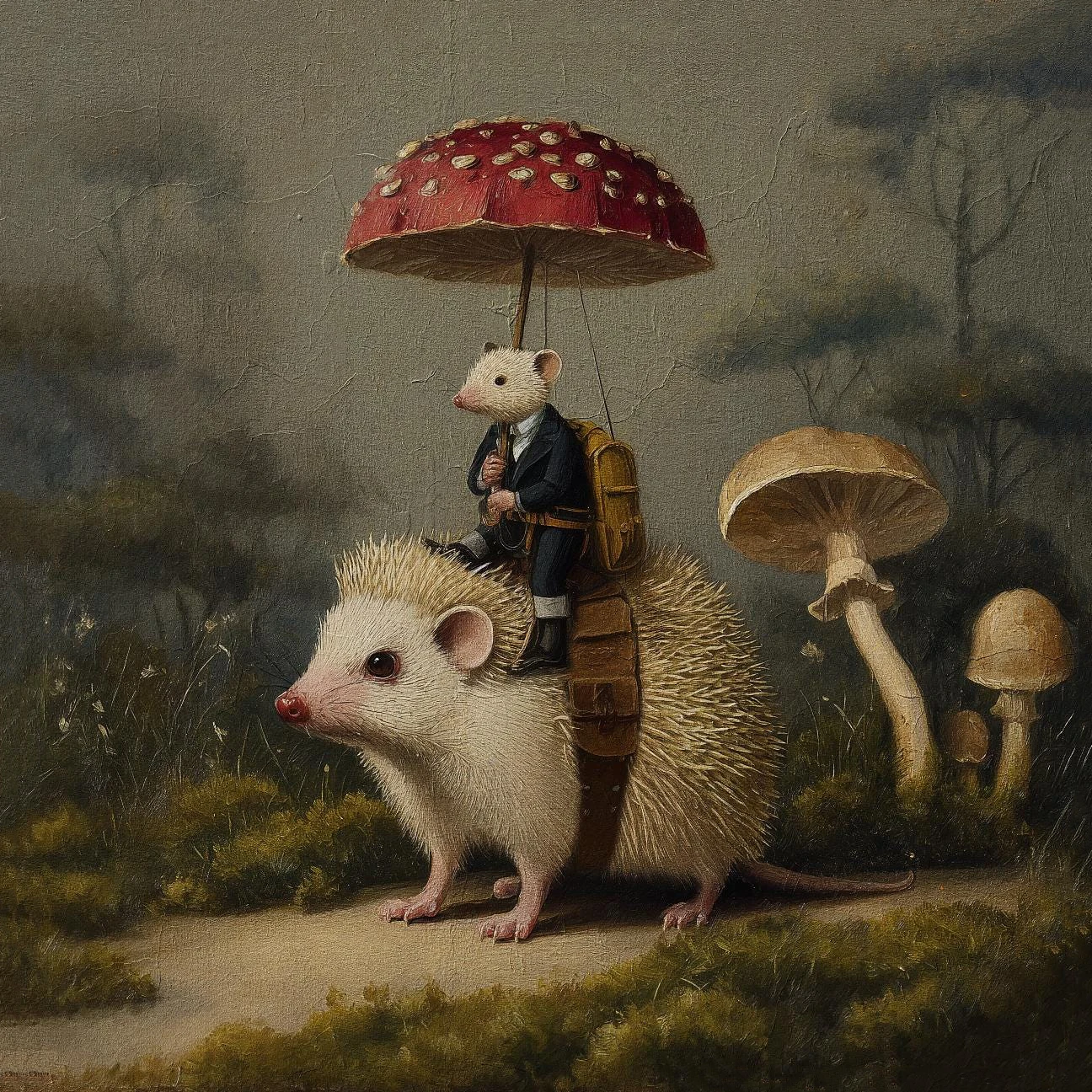 Винтажный постер с изображением животных в готическом стиле