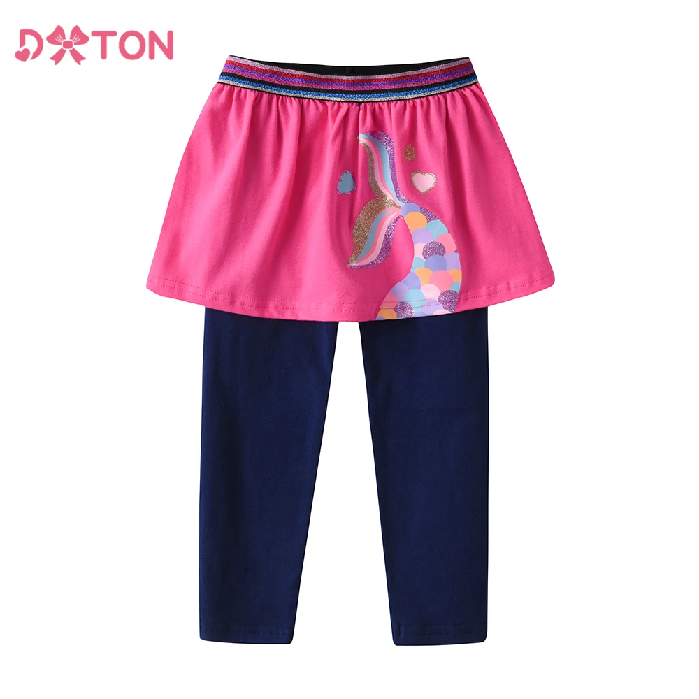 

DXTON Spring Autumn Girls Skirt-Pants Mermaid Cotton Toddlers Trousers With Skirt Contrast Color Children Leggings Skirt Clothe