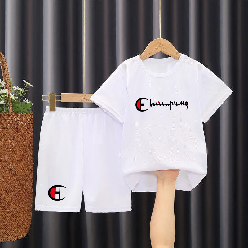 

Sport En Vrije Tijd T-shirt + Shorts 2022 Zomer Sunshine Mode Alle-Match Jongen Pak Leuke Charmant Meisje Top Baby peuter Korte