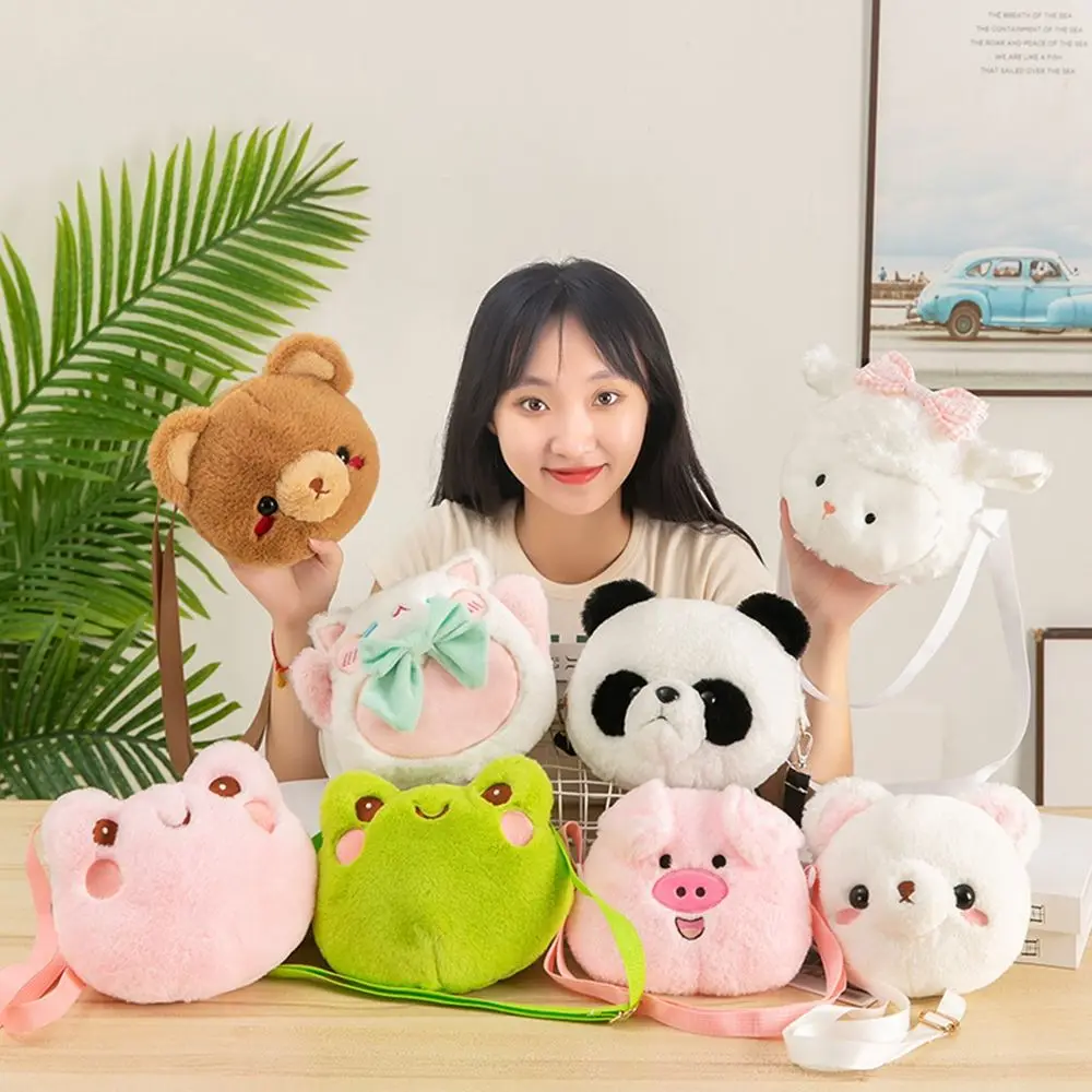 

Student Princess Frog Plush Coin Purse Cartoon Kids Panda Plush Doll Bag Women Handbag Bag Children Bag Single Shoulder Bag