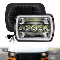 1pcs high quality 7inch 45w square headlights with halo angel eyes for car headlights off road 5x7 work lights drl white yellow