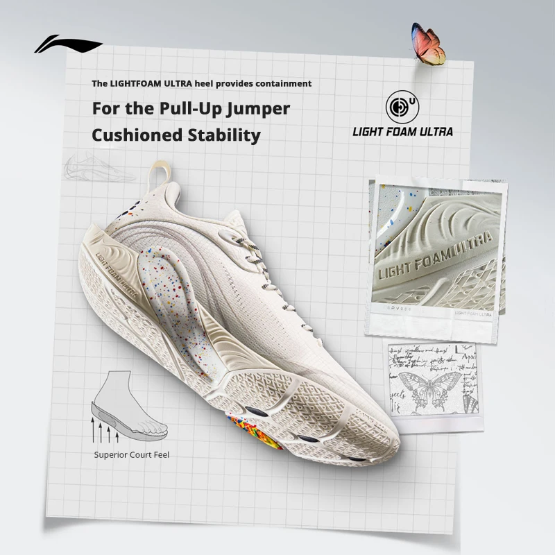 Фото Мужские баскетбольные кроссовки Li-Ning WADE DLO 1 On Court, легкие и стабильные кроссовки с подкладкой, профессиональные кроссовки ABPV009 №3