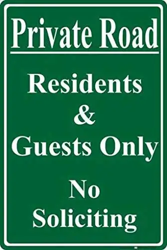 

Joycenie Tin Sign New Aluminum Metal Sign Private Road Residents Guests Only Safety 8x12 Inch