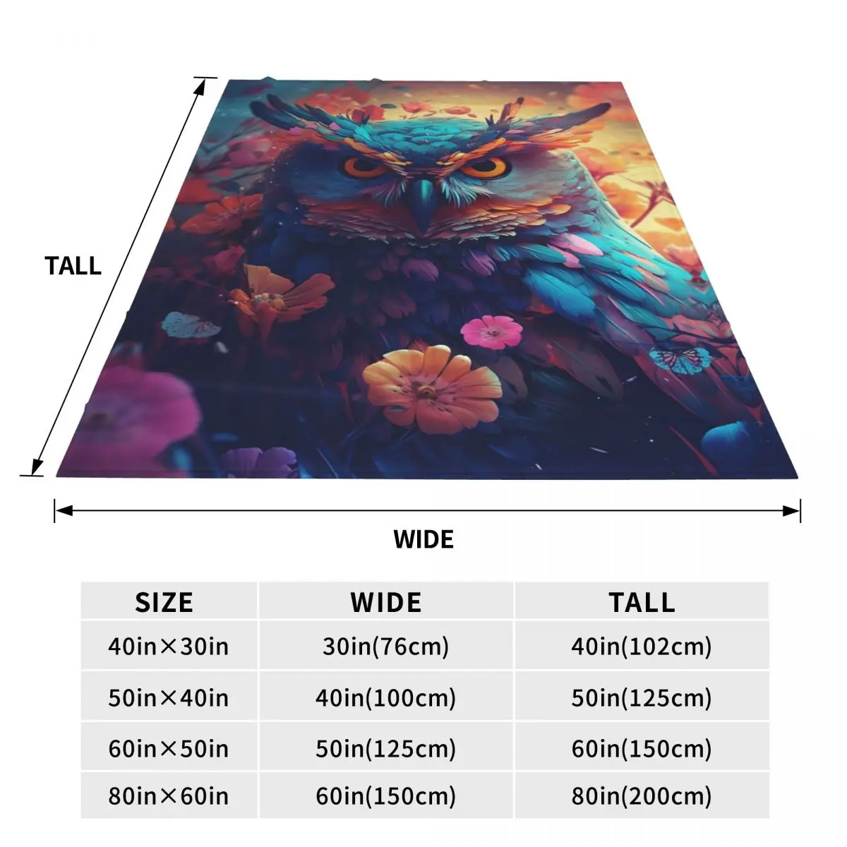 Фланелевое одеяло с изображением совы и птицы супермягкое для дивана кресла