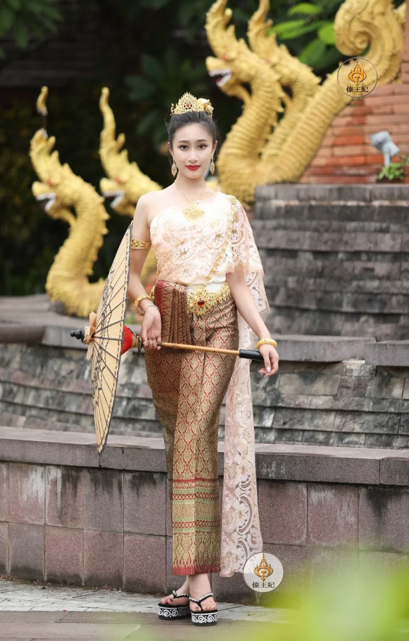 Традиционное платье из Таиланда на весну и лето одежда для женщин элегантный