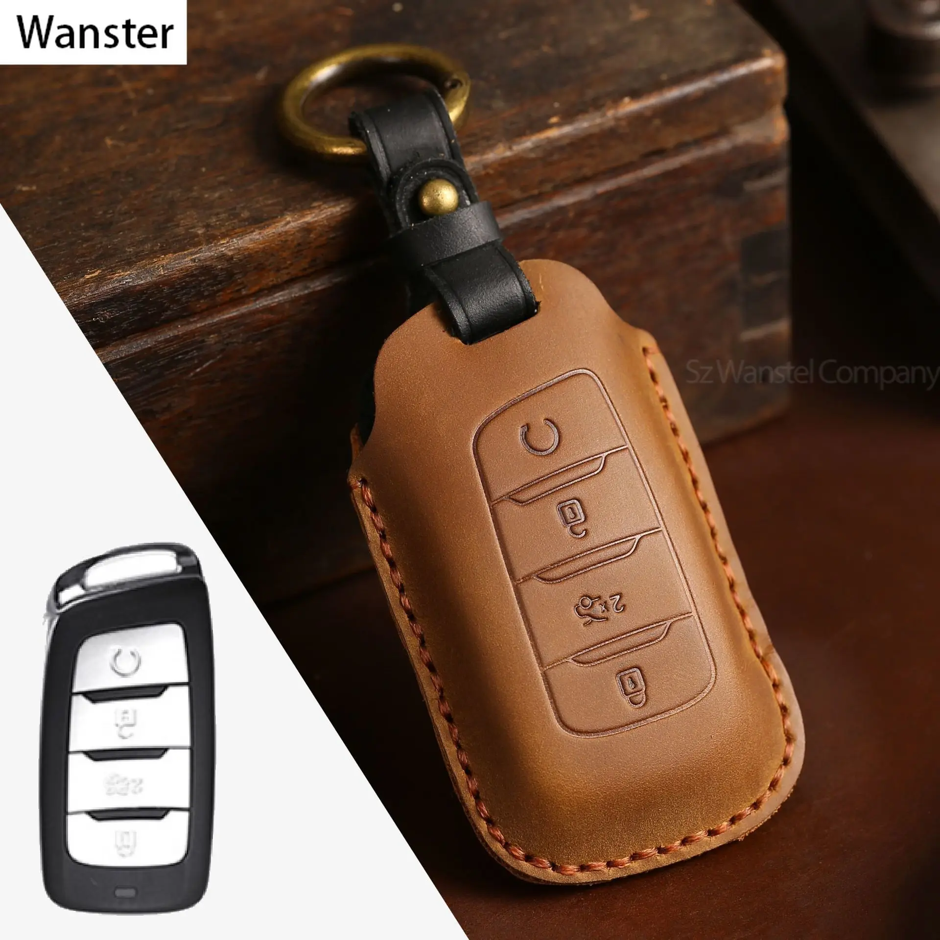 

Luxury Genuine Leather Car Smart Key Case Cover Key Bag for Changan CS75 PLUS CS85 COUPE CS95 Auto KeyChain Shell Accessories