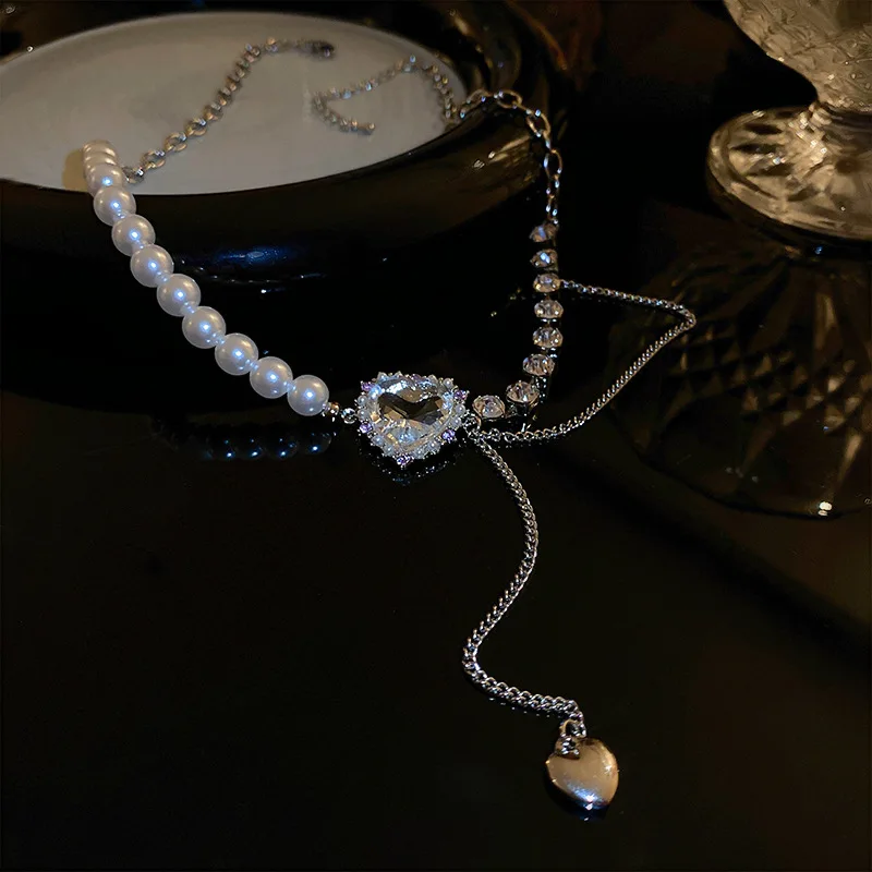 Романтическое модное ожерелье с кубическим цирконием в форме сердца подвеска