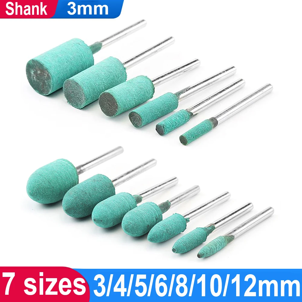 

10Pcs 3mm Shank Rubber Polishing Bits Cylinder/Bullet Polishing Mounted Points for Dremel Derusting Grinding Buffing Rotary Tool