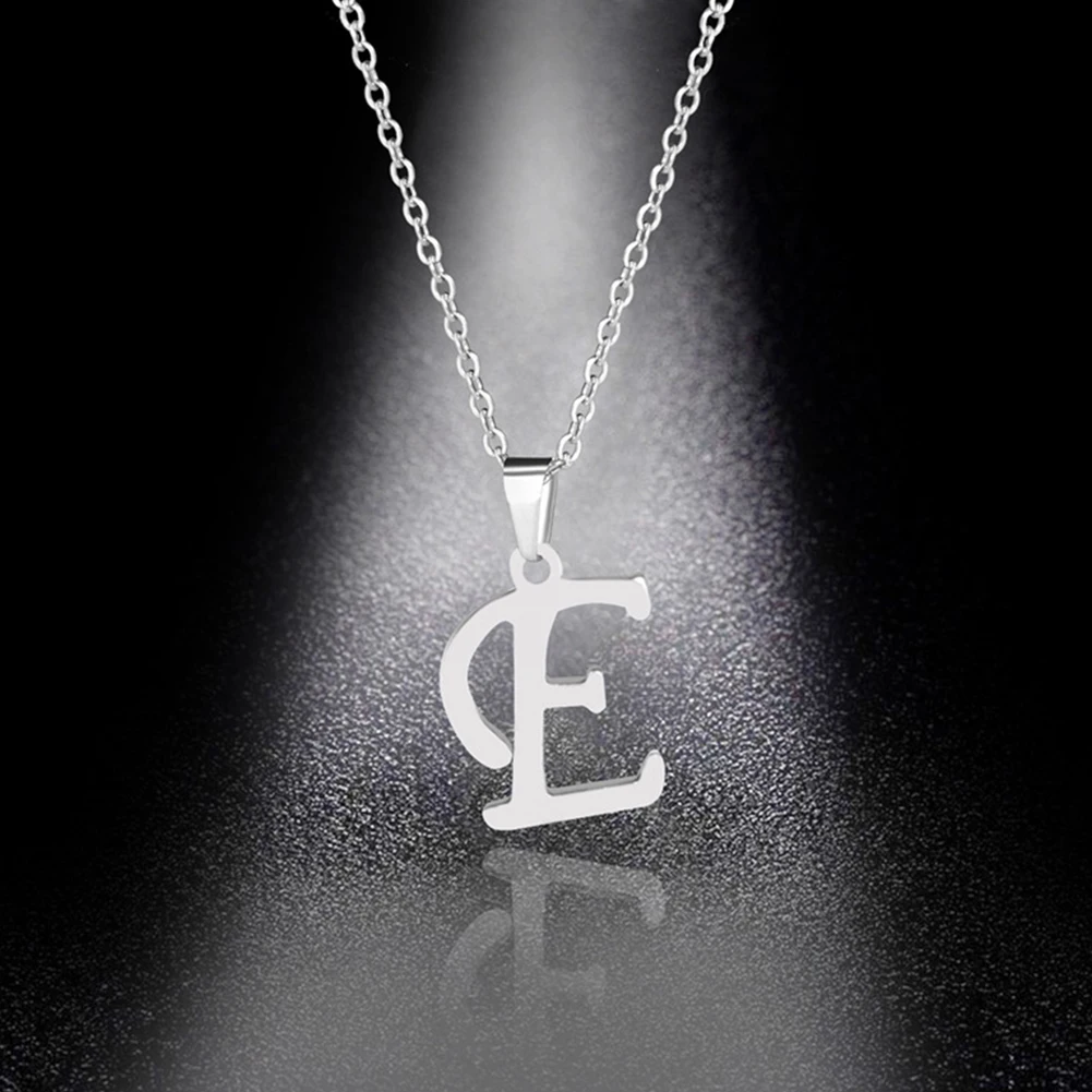 

Women Stainless Steel Fashion Jewelry Accessories Initial Necklace Daily Pendant Chain Durable English Letters Travel Portable