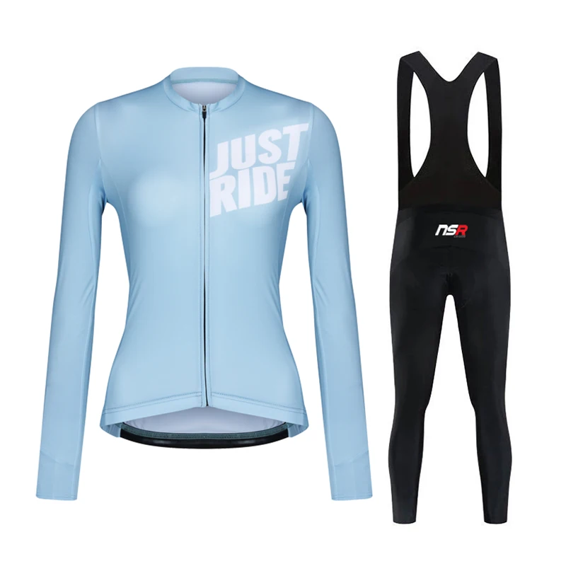 

Korea NSR Autumn Cycling Clothing set Lady Long sleeve Jersey Quick Dry Bike uniform MTB Bicycle maillot ropa ciclismo Bib Pants