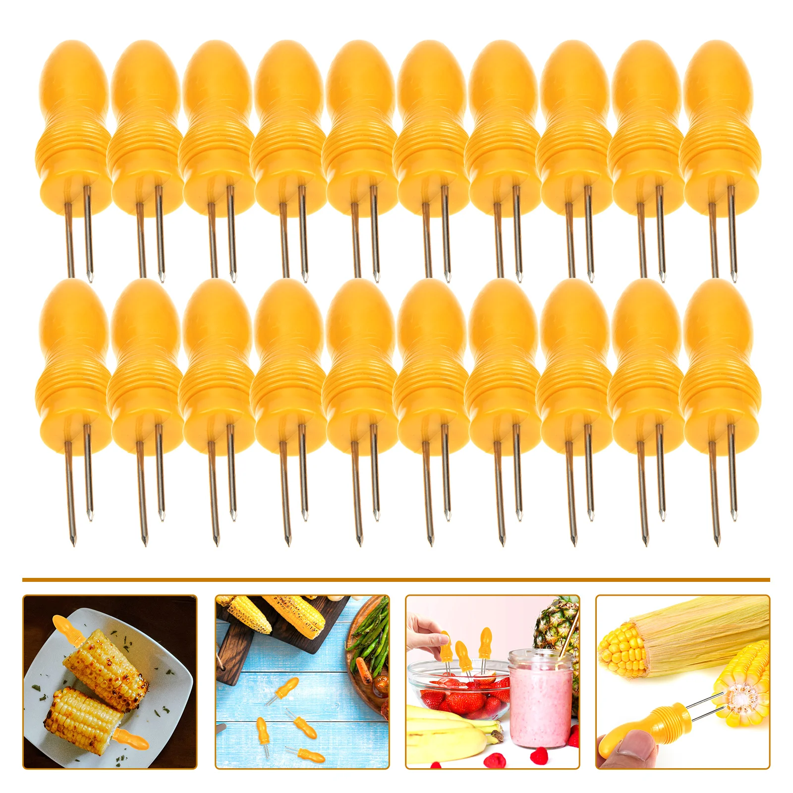 

Corn Cob Holders Fork Forks Bbq Fruit Skewers Sweetcorn Picks Thehandles Barbecue Holder Steel Prongs Stainless Pick Sticks