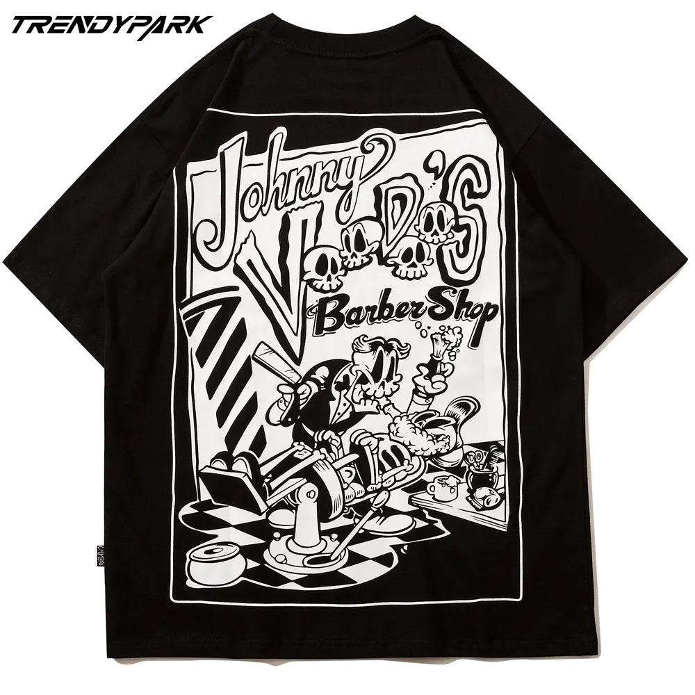 

Футболка мужская оверсайз с круглым вырезом, хлопковая тенниска с принтом граффити в готическом стиле, Повседневная Уличная одежда в стиле ...