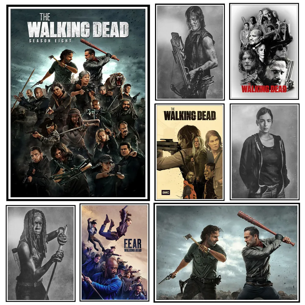 

Terrifying The Walking Dead Poster Season 7 High-gloss Photo Paper Art Painting Wall Stickers Wall Poster Room Decor Aesthetic