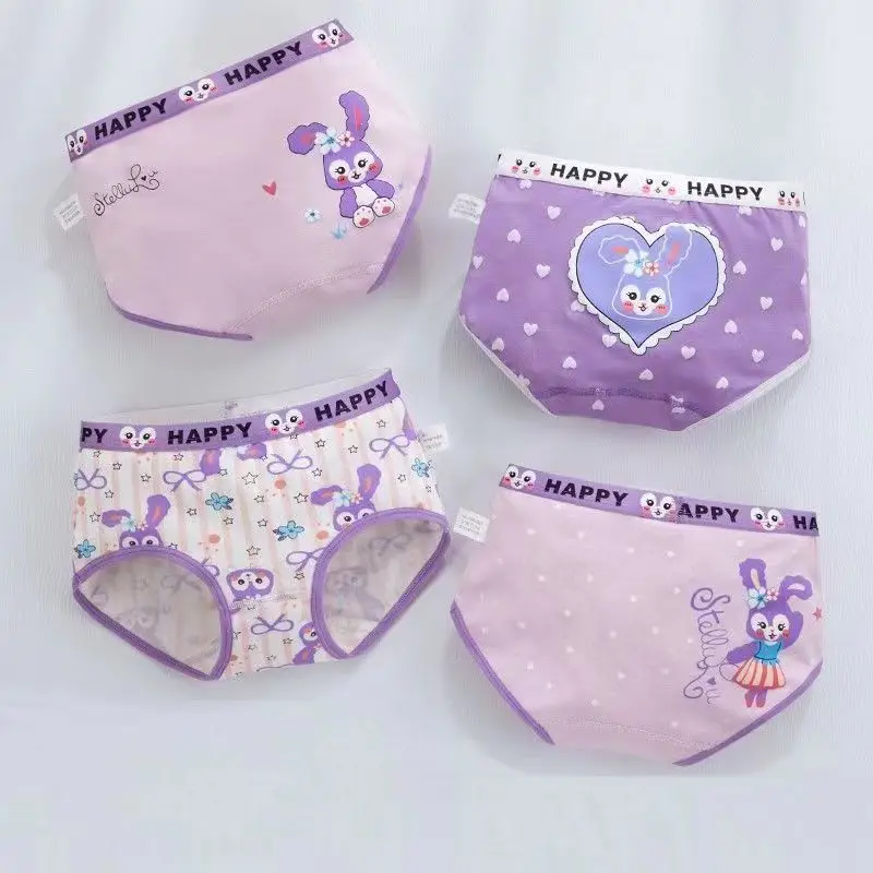 

Kawaii Stellalou Cotton Antibacterial Triangle Four Corners Children Do Not Clip Butt Children Cartoon Female Baby Underwear