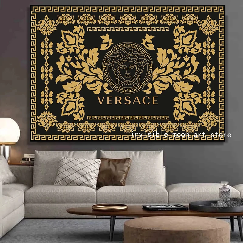 Современная модная поп-голова Медузы греческий узор Versace художественный постер