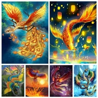 fantasy phoenix red bird and flying fish 5d diamond painting full drills mosaic cross stitch handwork home decor