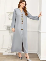 ramadan eid mubarak kaftan satin dubai abaya turkey islam muslim long dress for women robe musulmane longue djellaba femme