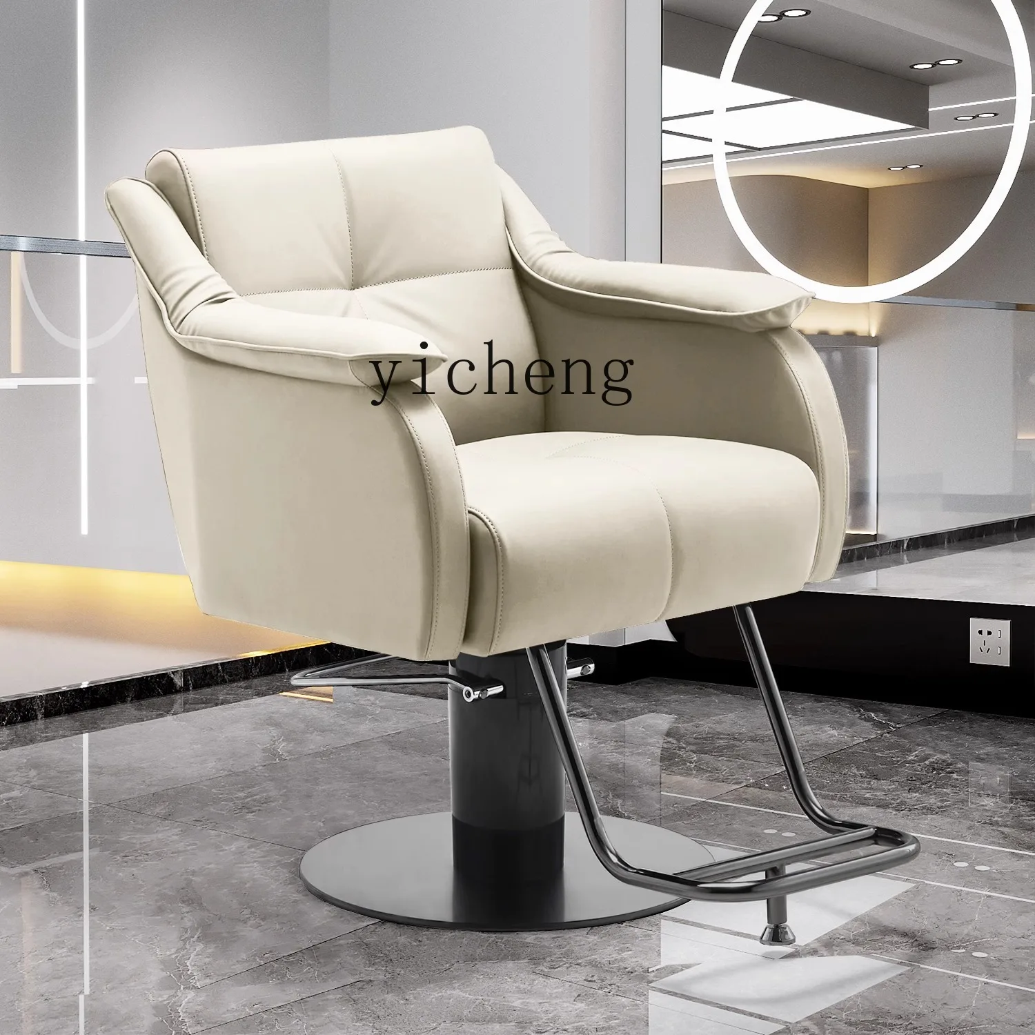 ЗВС. Специальное кресло для парикмахерской оранжевое стрижки стул красоты