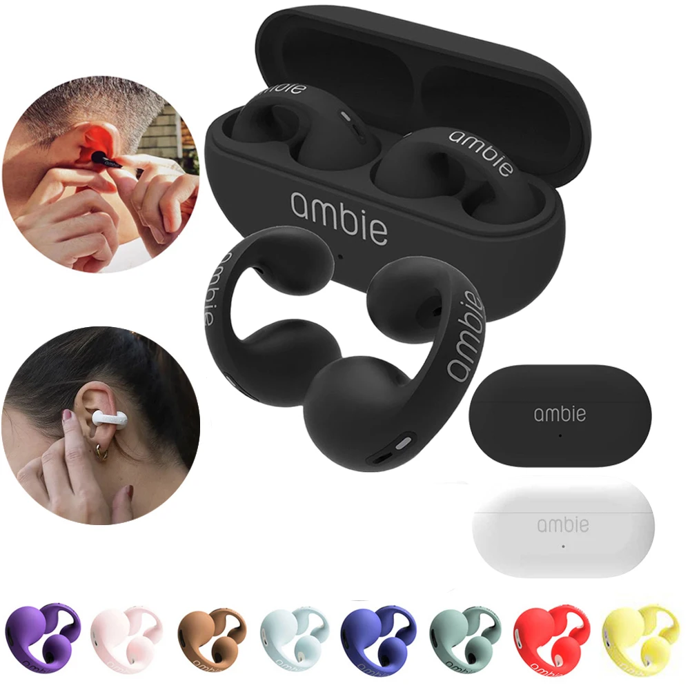 

For Ambie Sound Earcuffs 1:1 Upgrade Pro Earring Wireless Bluetooth Earbuds TWS Ear Hook Bone Conduction Headset Sport Earphones