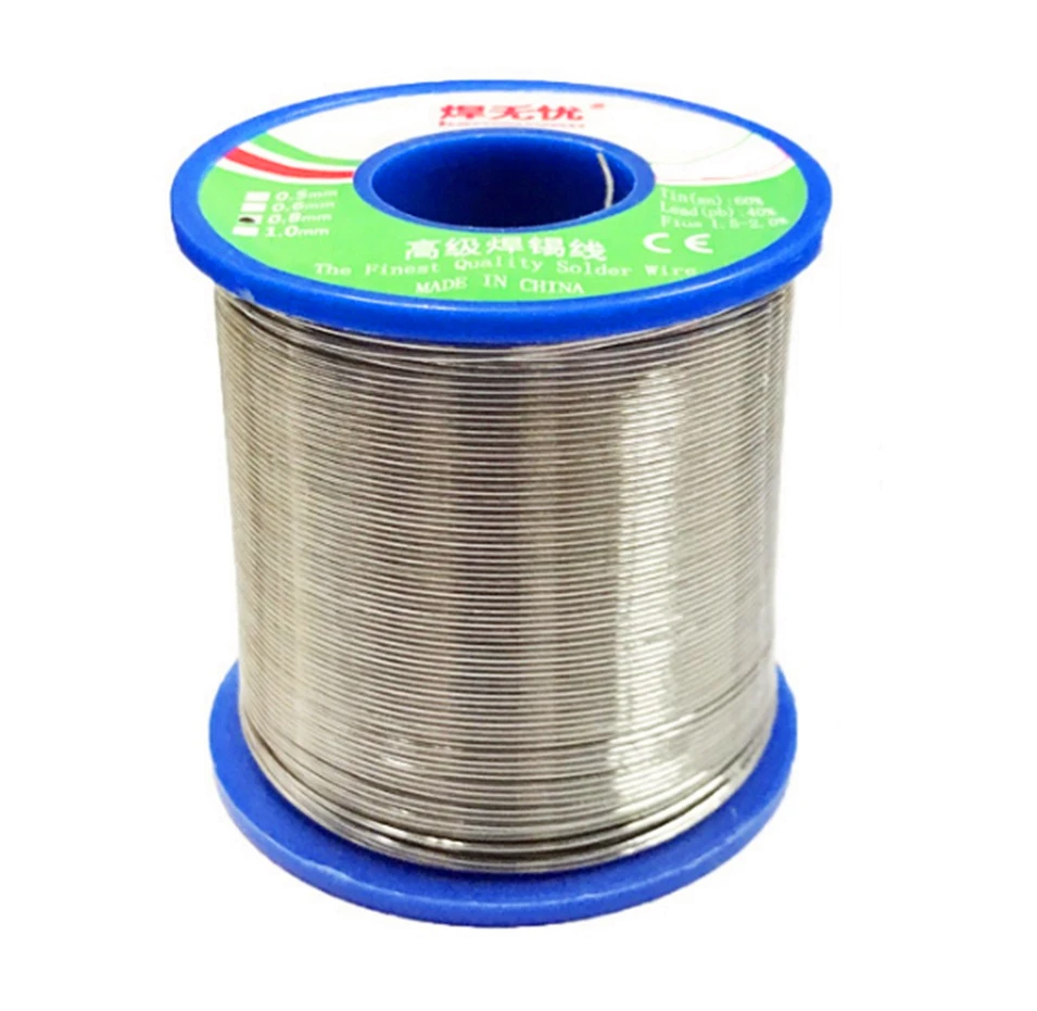 

0.5/0.6/0.8/1mm 500g 60/40 FLUX 2.0% 40FT Tin Lead Tin Wire Melt Rosin Core Solder Soldering Wire Roll Tin content 40% 500g/roll