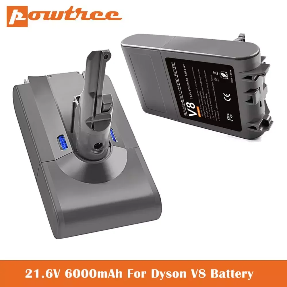 

6000mAh 21.6V Battery For Dyson V8 Battery for Dyson V8 Absolute /Fluffy/Animal/ Li-ion Vacuum Cleaner rechargeable Battery L50