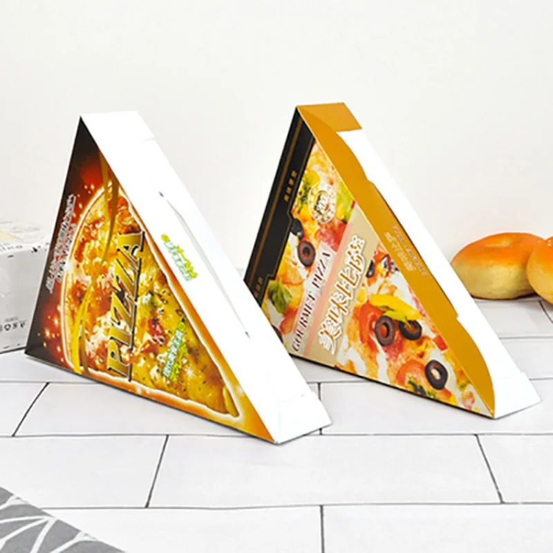 

Custom White Paperboard Single Pizza Slice Wedge Tray Container boxes pizza with logo