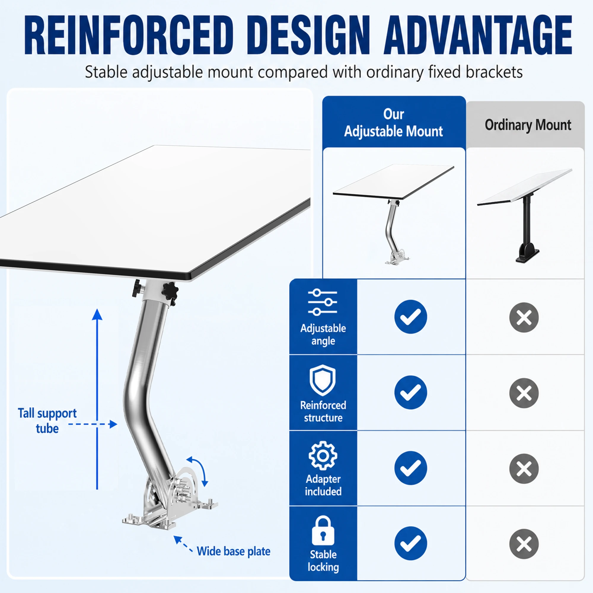 Фото Кронштейн для крепления Starlink Standard 4X, 160 °   Кронштейн для установки на стойку/стену, усиленный, с адаптером для столбов и труб, для антенн Gen 3, Enterprise Dish №4