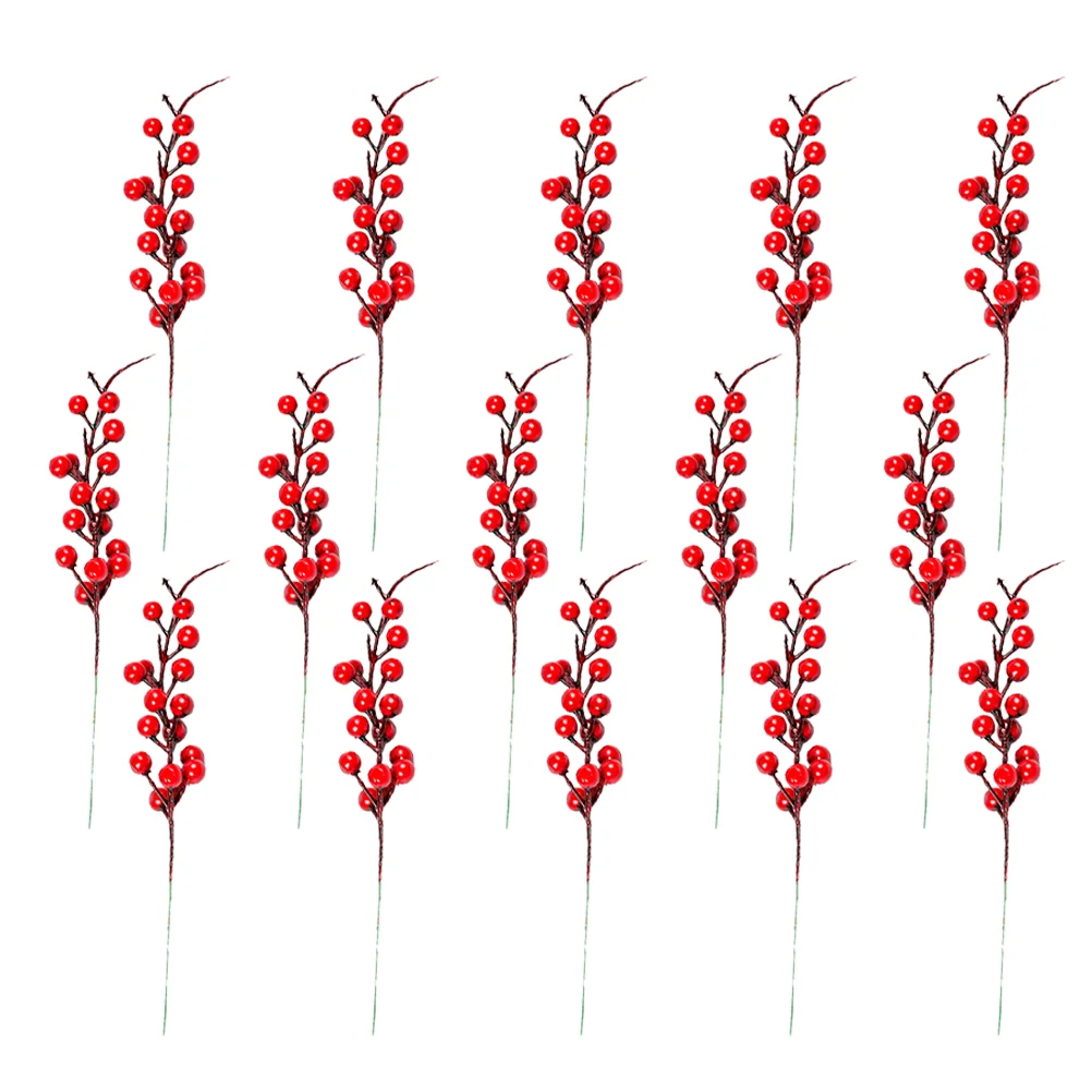 

Berry Artificial Red Christmas Stems Fake Branches Berries Picks Flower Decorations Blueberry Decoration Burgundybranch Tree